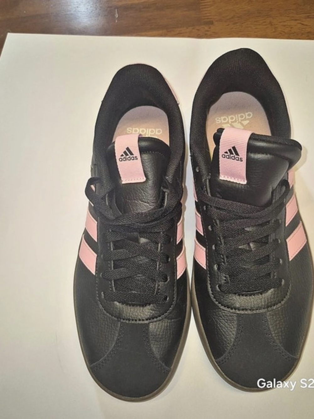 adidas VL Court 3.0 Black & Pink Sneakers Like New